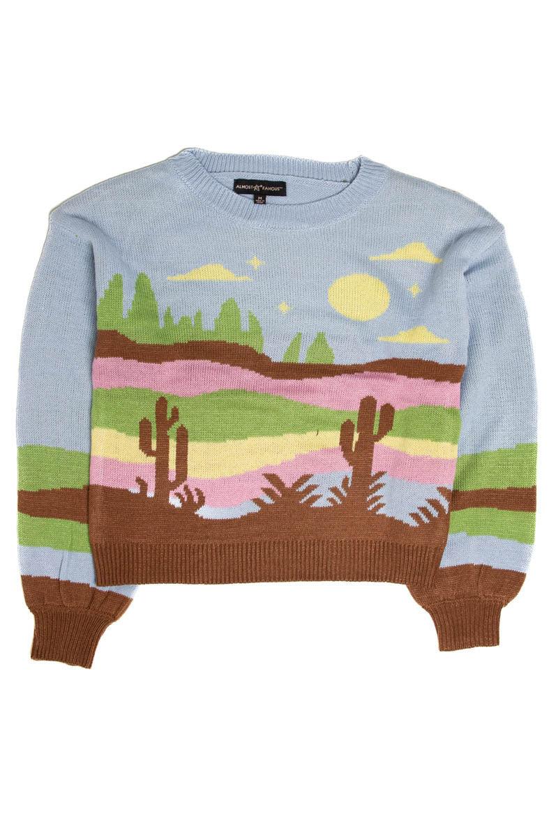 Light Blue Western Landscape Sweater Product Image