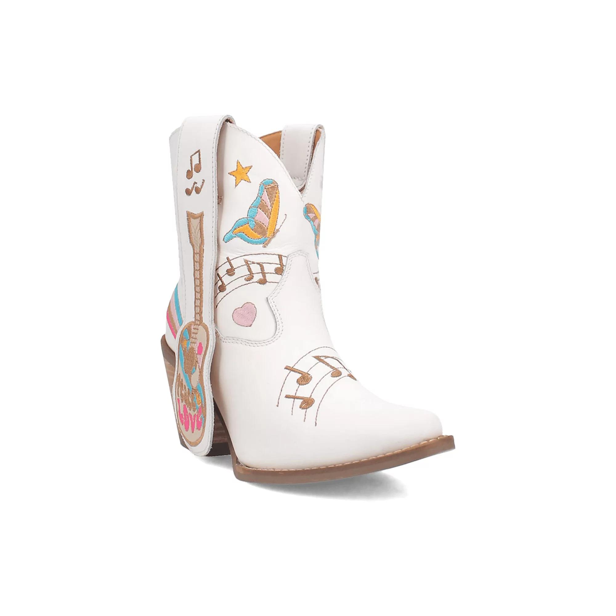 Dingo Melody Women's Leather Ankle Boots, Size: 10, White Product Image