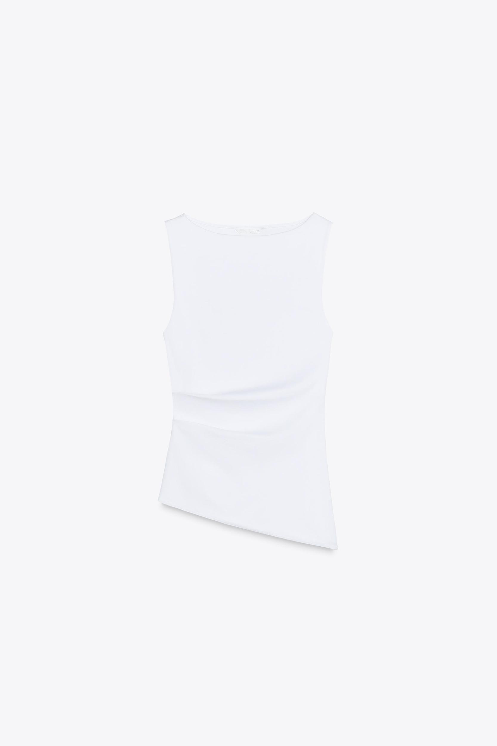 ASYMMETRICAL RUCHED T-SHIRT Product Image
