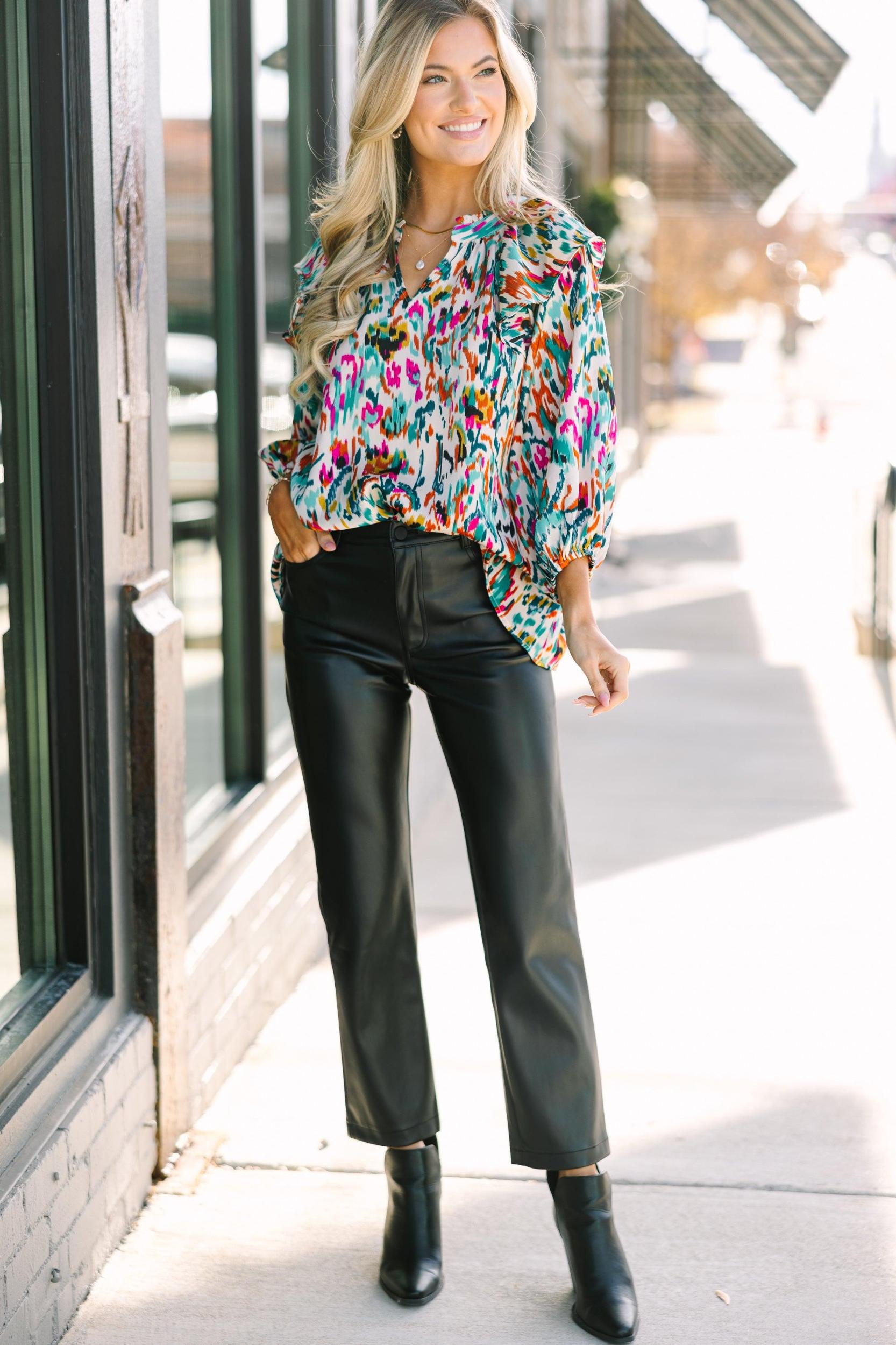 More Than You know Ivory Abstract Blouse Female Product Image