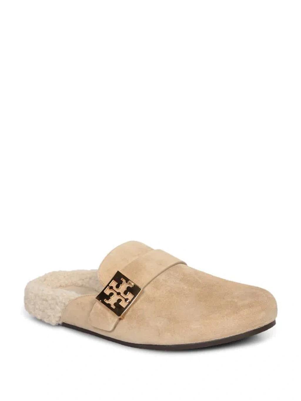 TORY BURCH Mules Mellow In Shearling Color Taupe In Brown Product Image