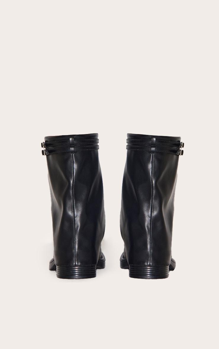 Black Wide Fit Extreme Chunky Sole Calf High Chelsea Boots Product Image