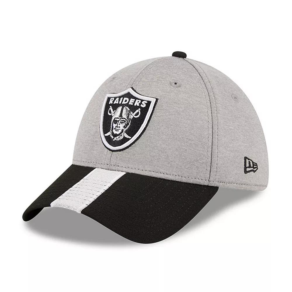 Men's New Era Heather Gray/Black New Orleans Saints Striped 39THIRTY Flex Hat,  Product Image