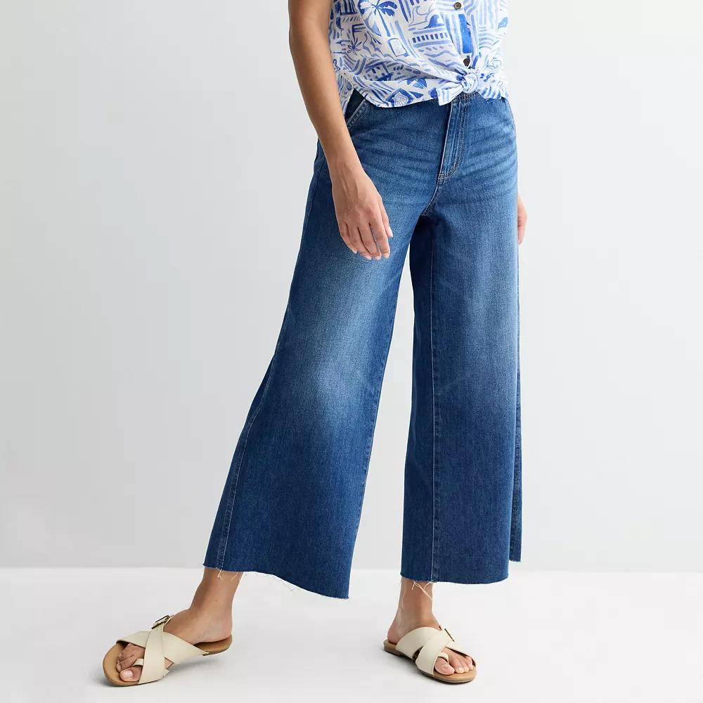 Women's Sonoma Goods For Life® Relaxed Fit Wide-Leg Ankle Jeans,  Product Image