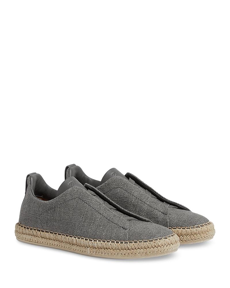 Zegna Mens Viscose, Linen & Leather Triple Stitch Espadrilles Product Image