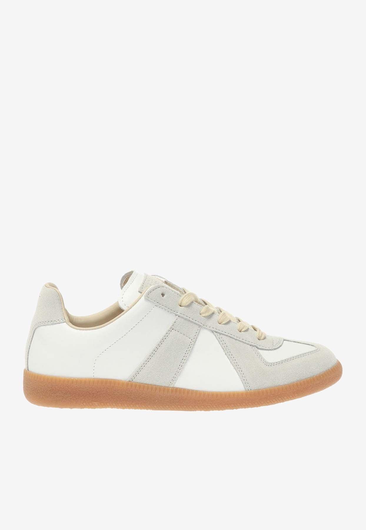 MAISON MARGIELA Replica Leather And Suede Sneakers In White Product Image