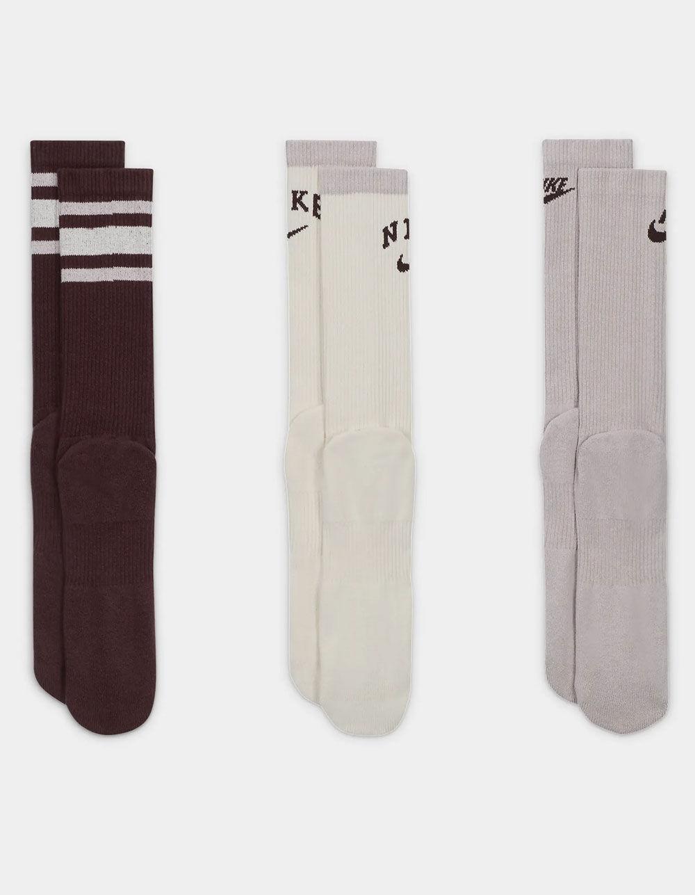 NIKE Everyday Plus 3 Pack Cushioned Crew Socks - BURGUNDY COMBO Product Image