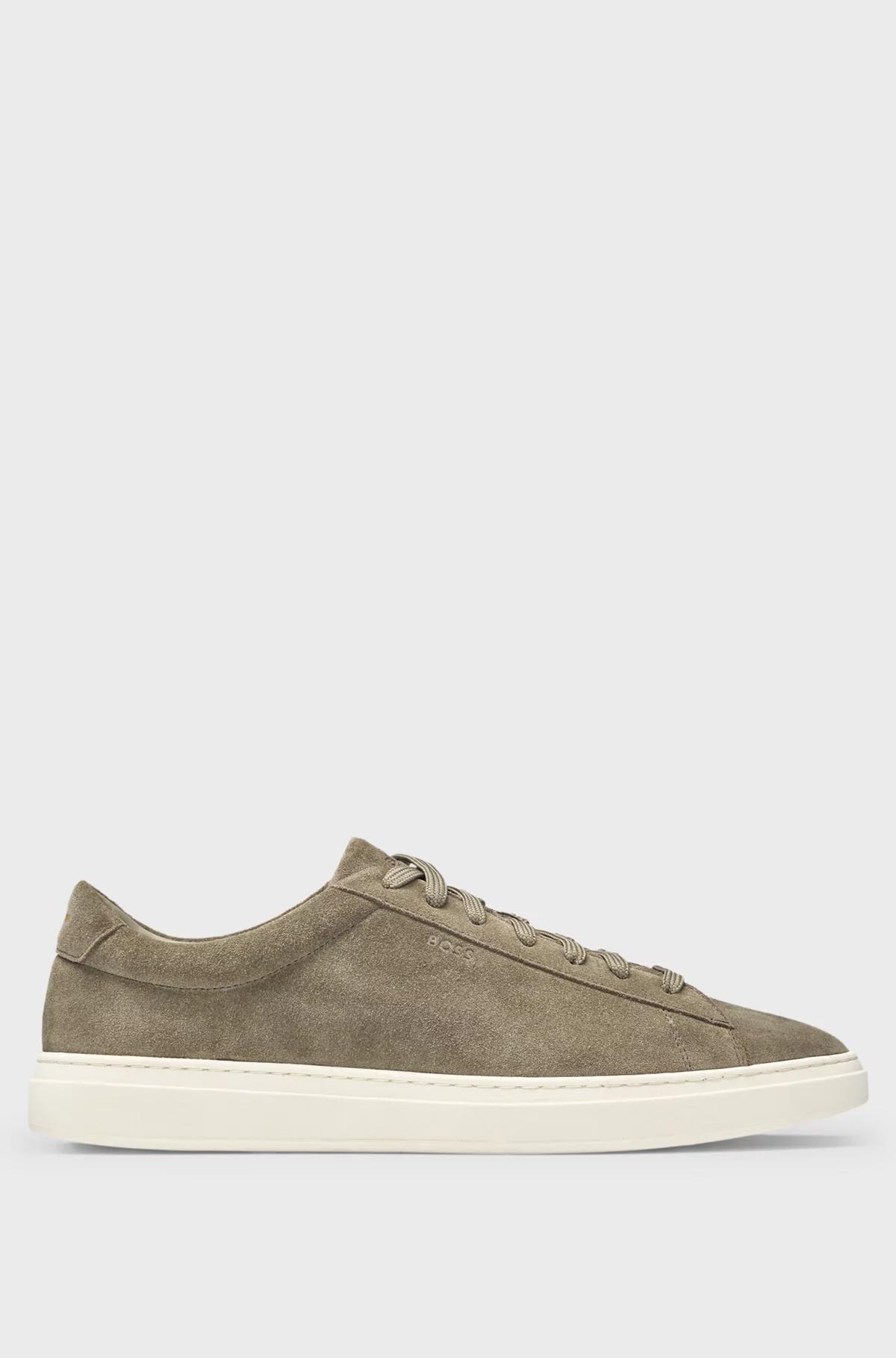 Boss Suede Trainers with Rubber Outsole Product Image
