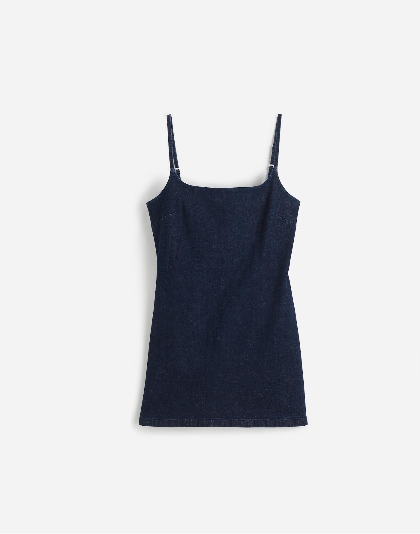 Denim Squareneck Romper in Briant Wash Product Image