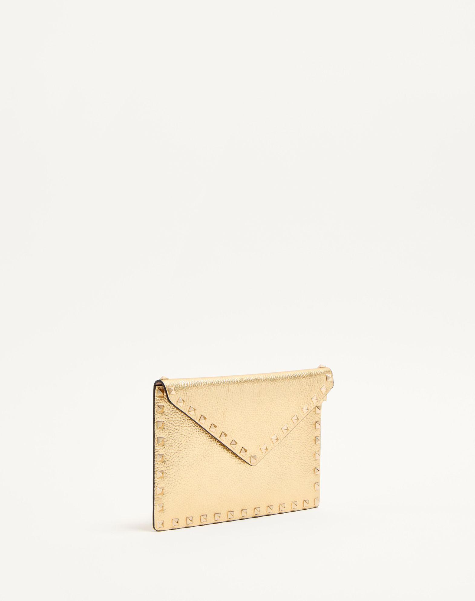 Rockstud Laminated Grainy Calfskin Clutch Bag Product Image