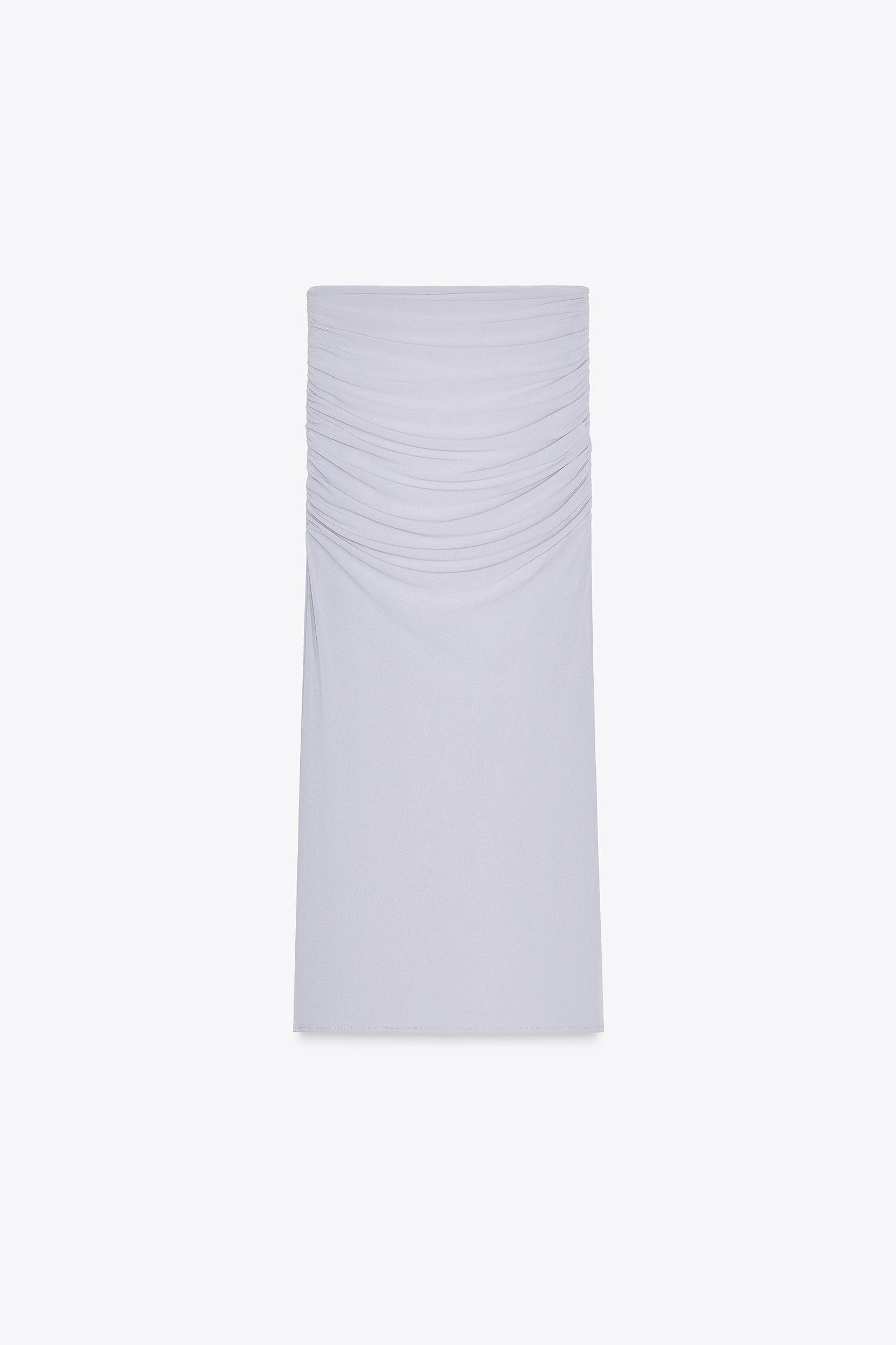 LINEN SKIRT WITH RUCHING Product Image