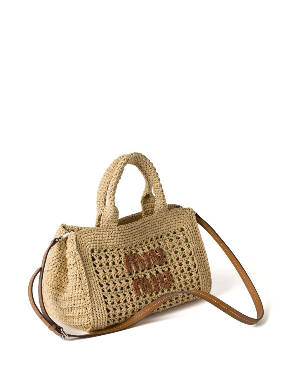 raffia-effect woven tote bag Product Image