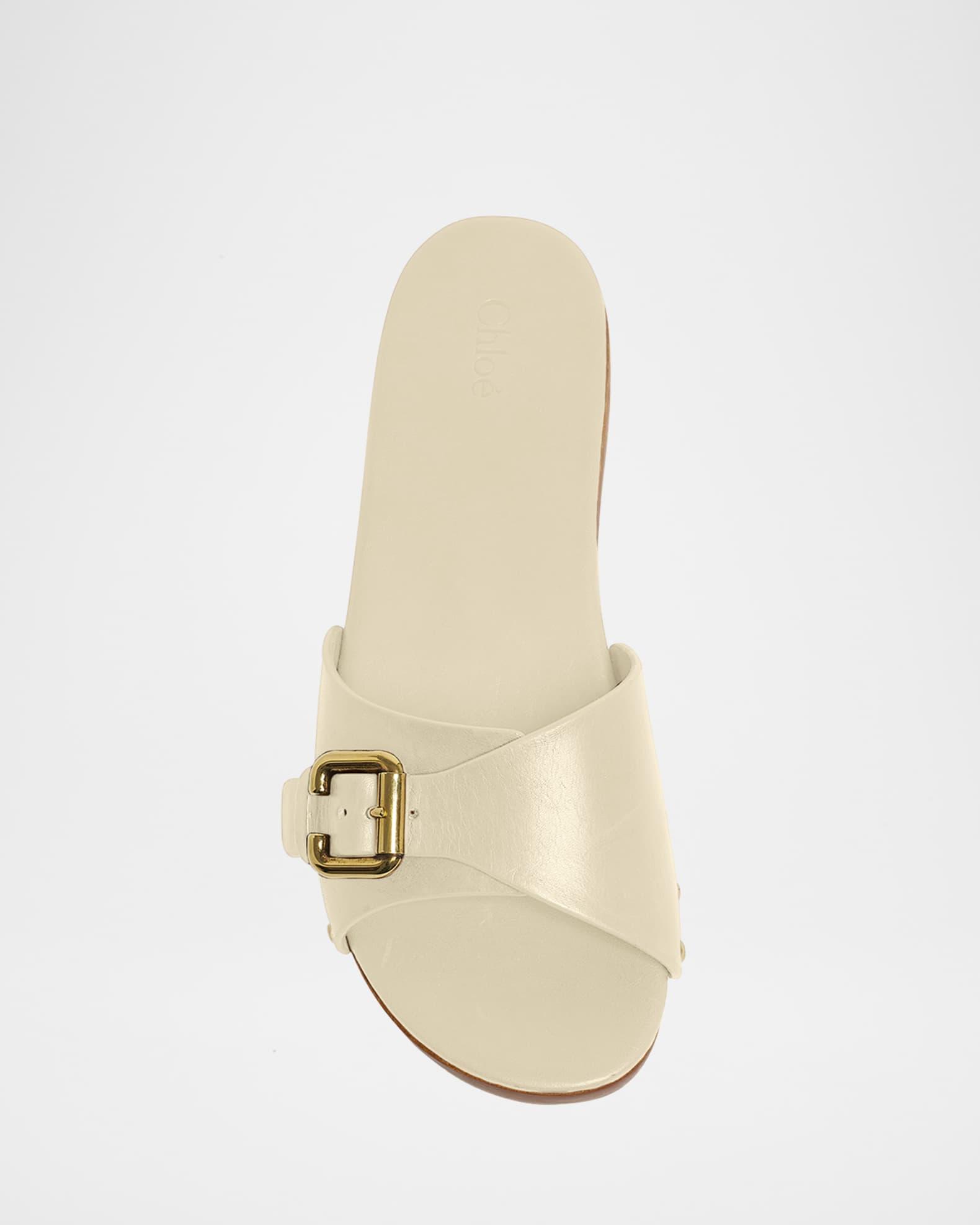 Jeannette Leather Buckle Clog Sandals Product Image