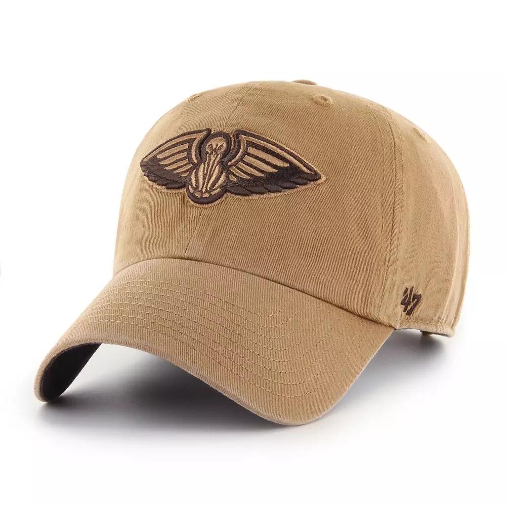 Men's '47 Tan New Orleans Pelicans Ballpark Clean Up Adjustable Hat, Team Product Image