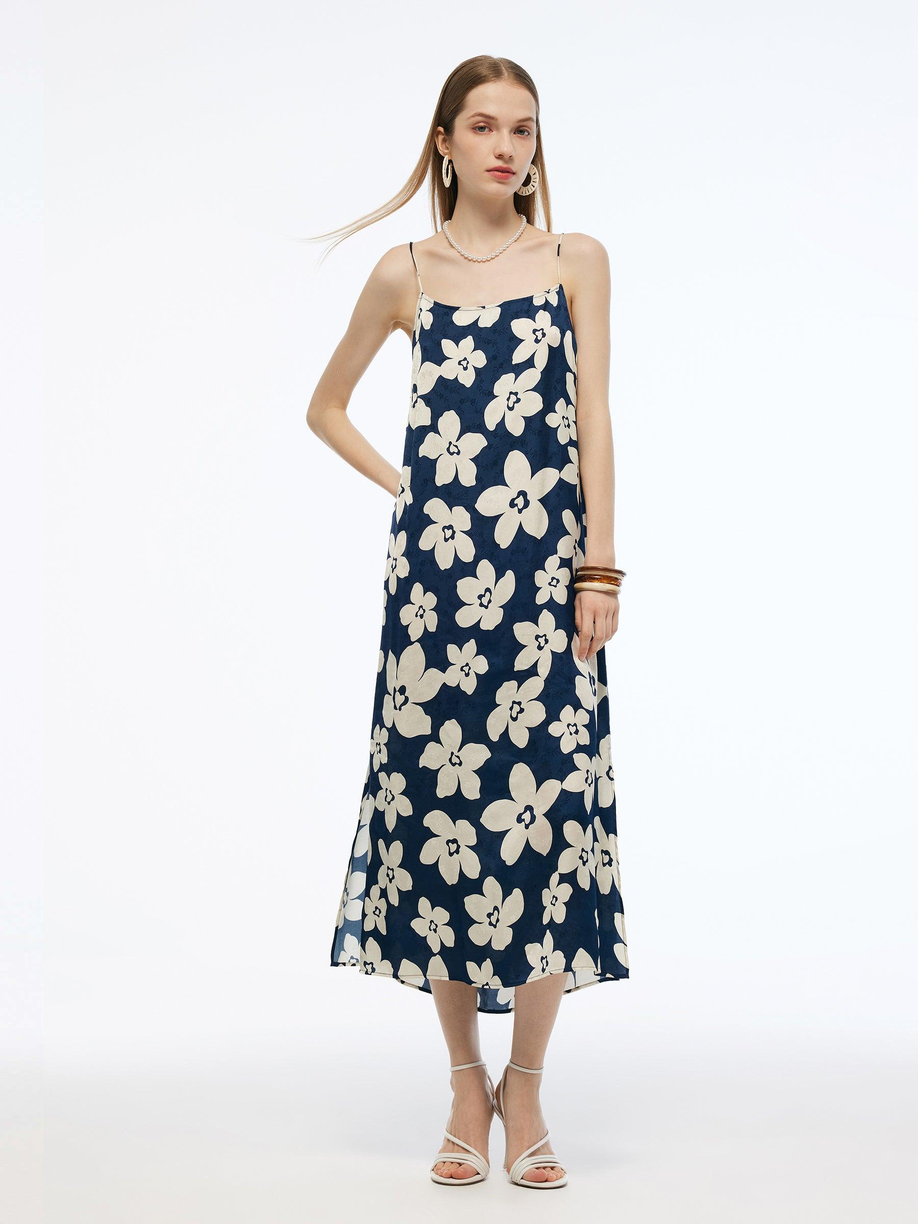 Floral Print Reversible Women Strap Maxi Dress Product Image