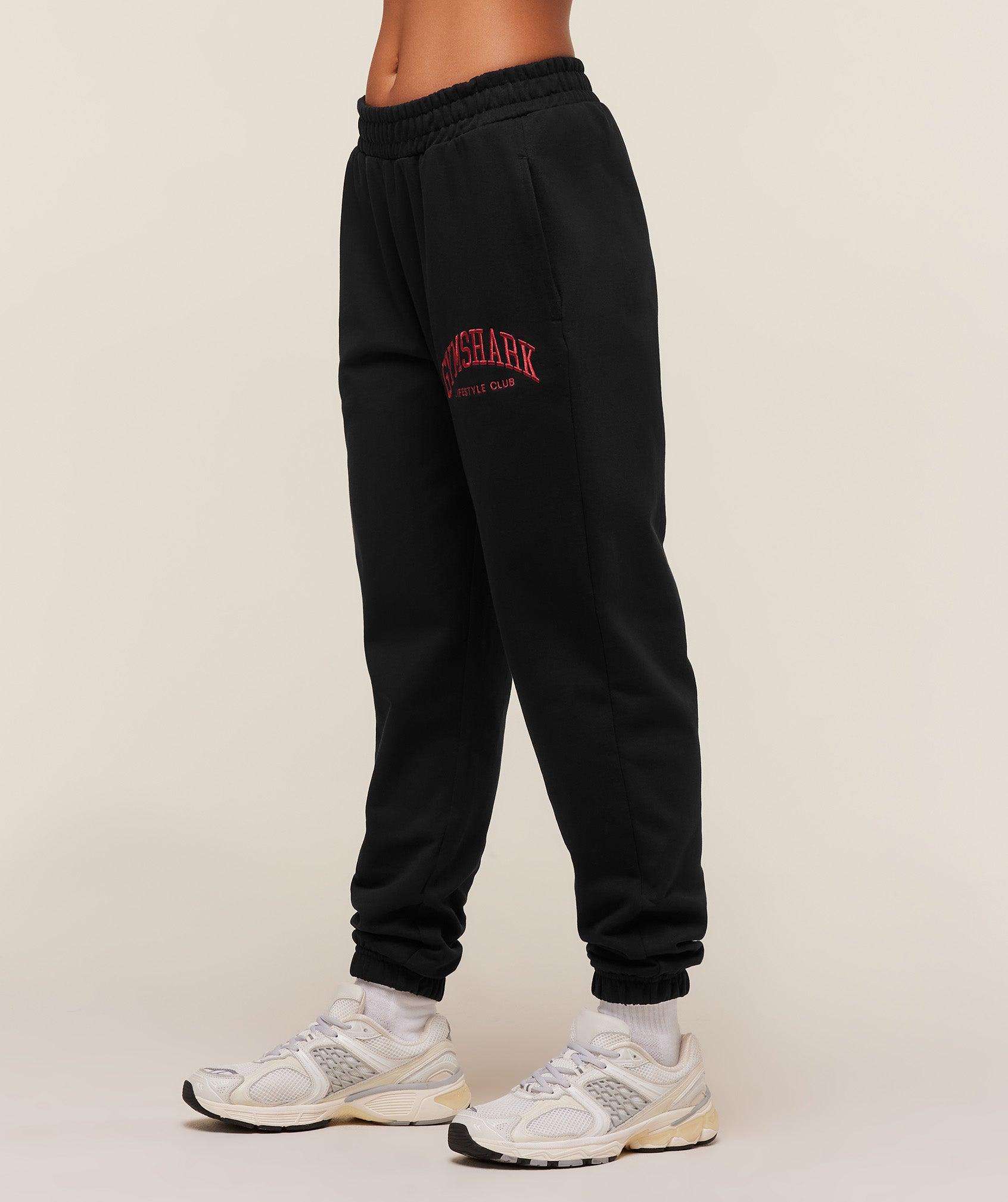 Gymshark Collegiate Graphic Joggers - Black Female Product Image