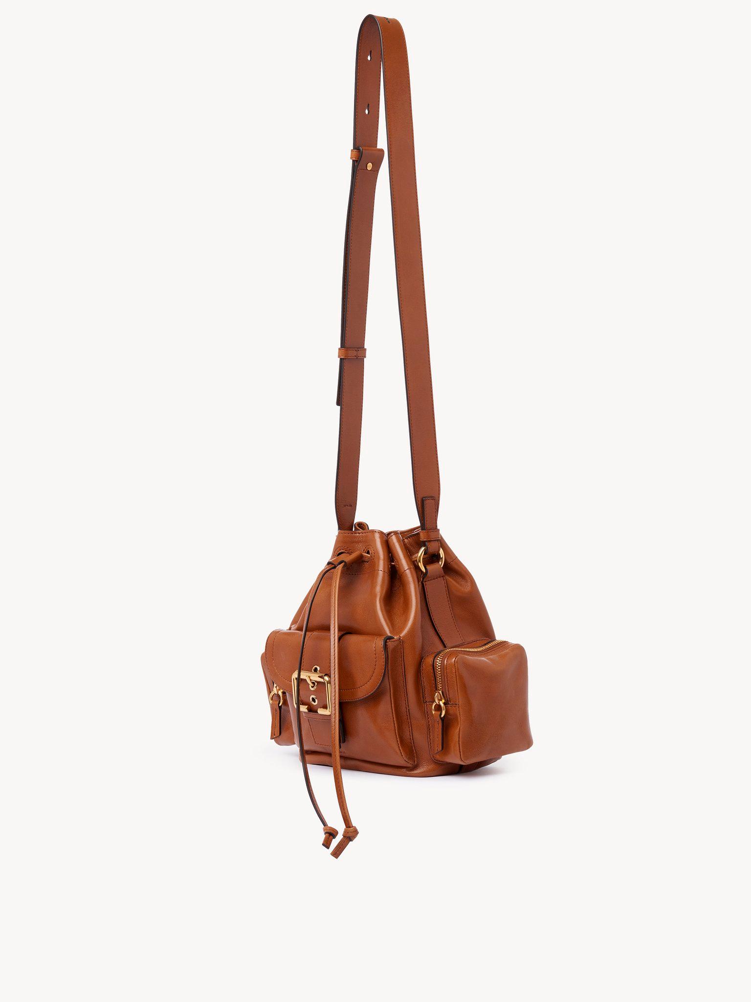 Camera Bucket bag in shiny leather Product Image