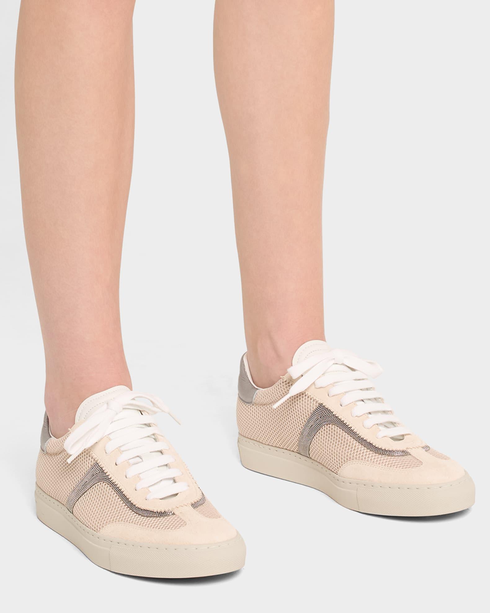 Mesh and Suede T-Toe Sneakers Product Image