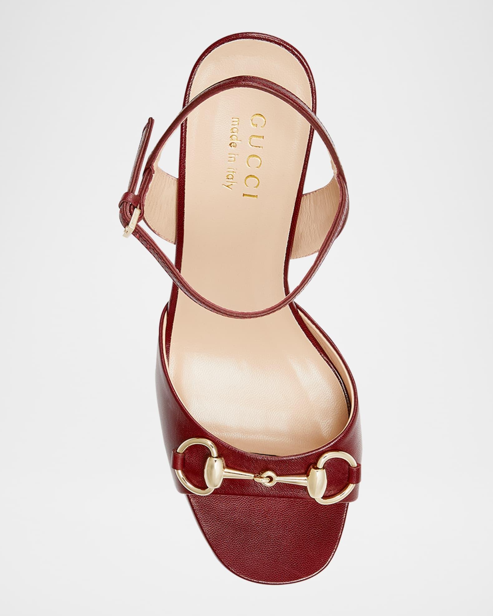 Lady Horsebit Ankle-Strap Leather Sandals  Product Image