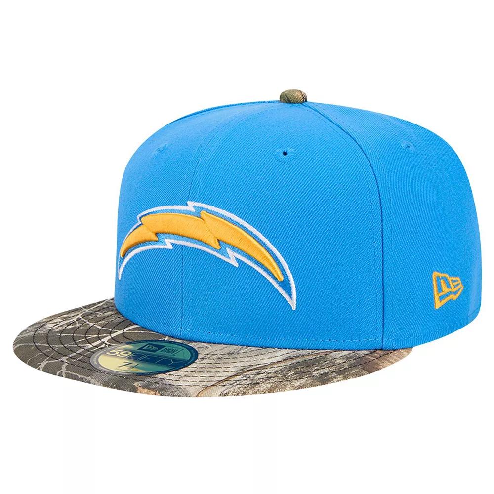 Men's New Era Powder Blue Los Angeles Chargers Active Two-Tone Camo 59FIFTY Fitted Hat,  Product Image
