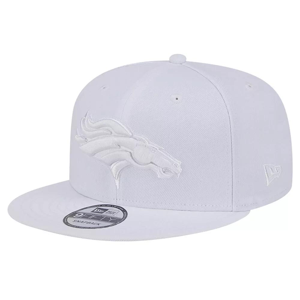 Men's New Era Denver Broncos Main White on White 9FIFTY Snapback Hat Product Image
