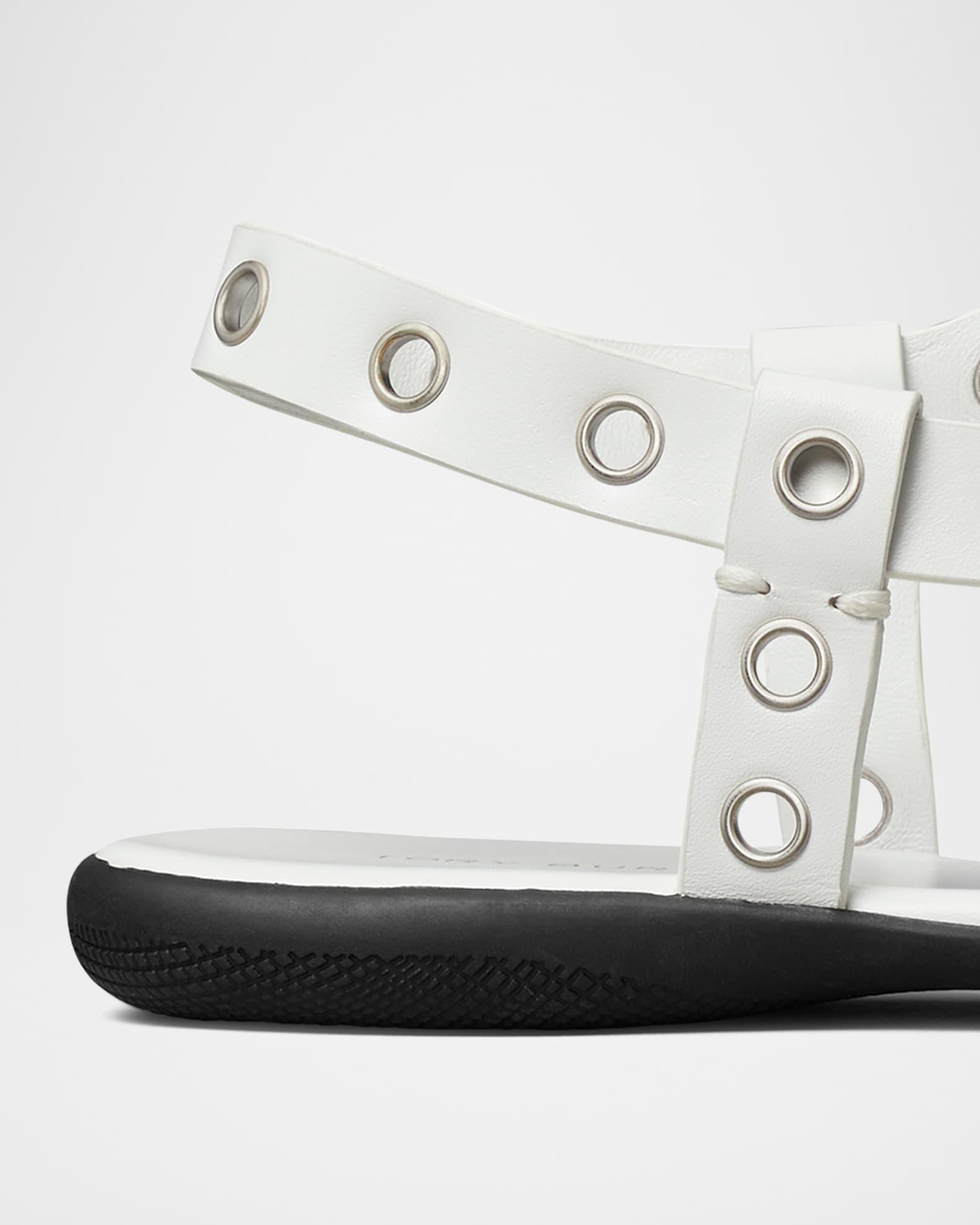 Leather Grommet Toe Ring Sandals Product Image