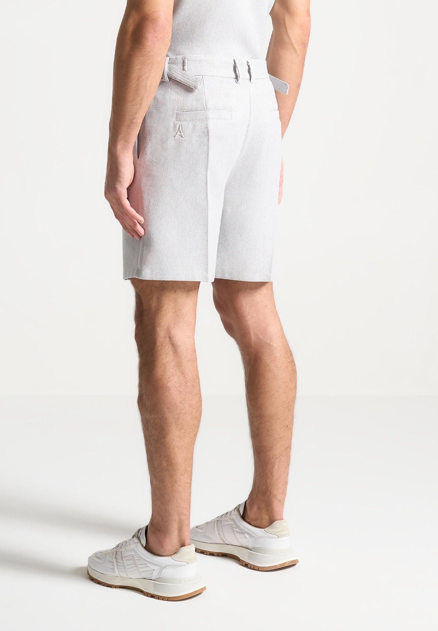 Textured Tailored Shorts - Grey Male Product Image