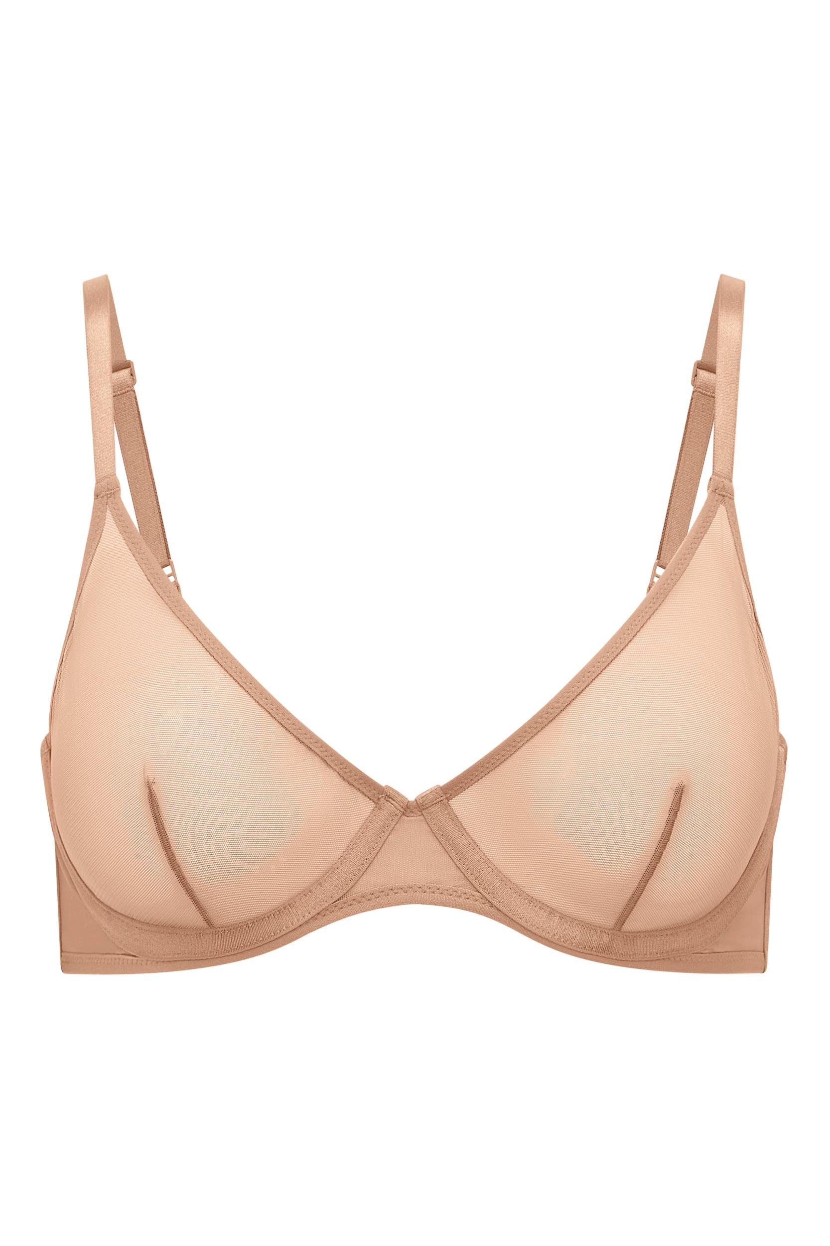 Soft Mesh Single Layer Underwired Bra in Warm Peach Product Image