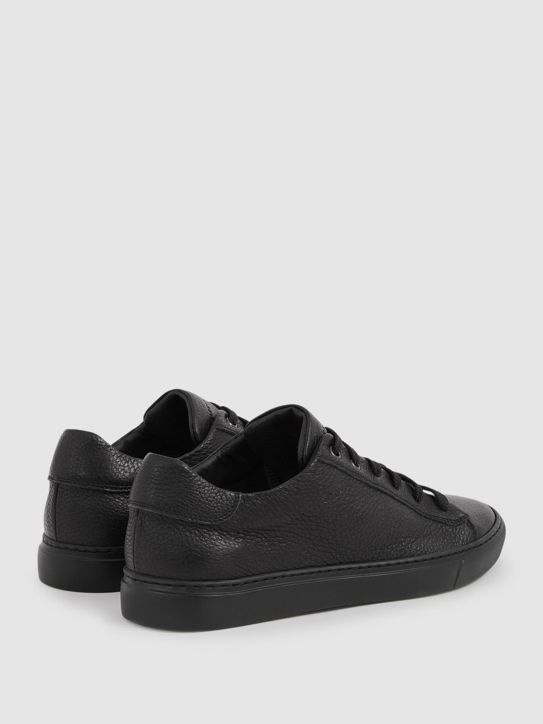 Harrys London Deerskin Lace-Up Trainers in Black Product Image