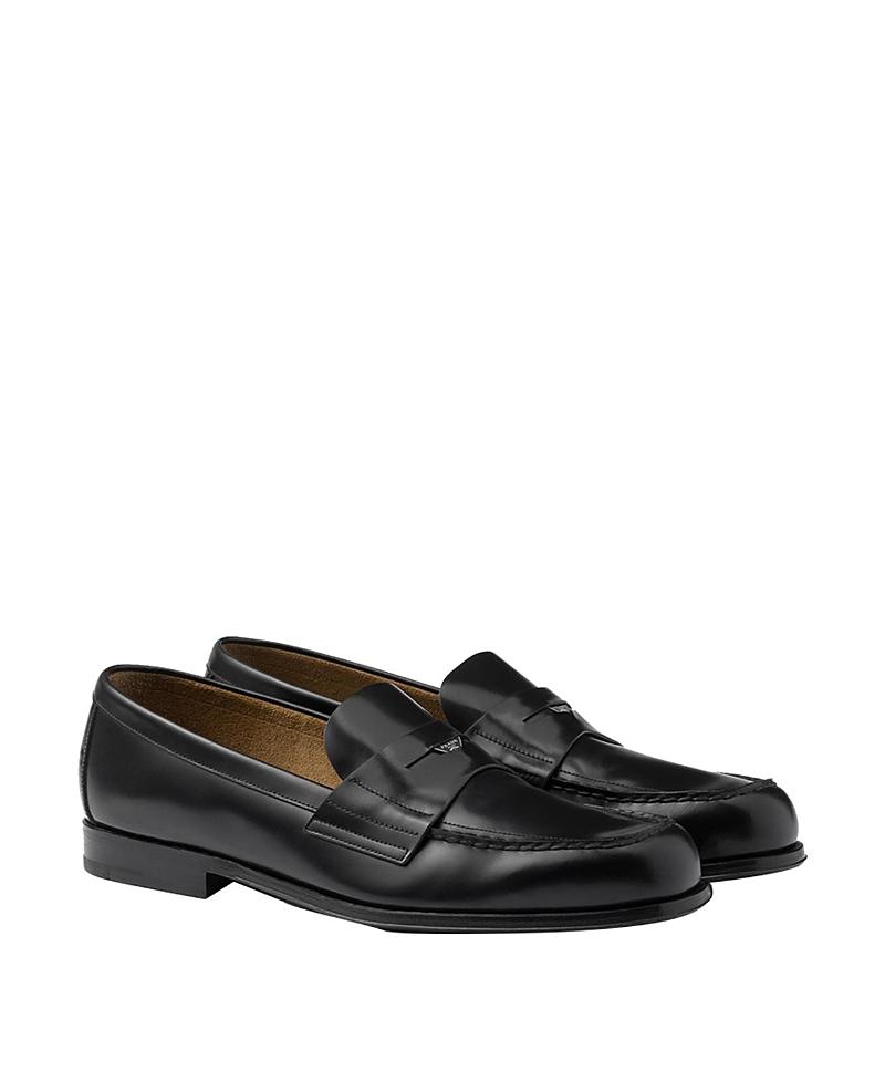 Men's Spazzolato Triangle Logo Penny Loafers Product Image