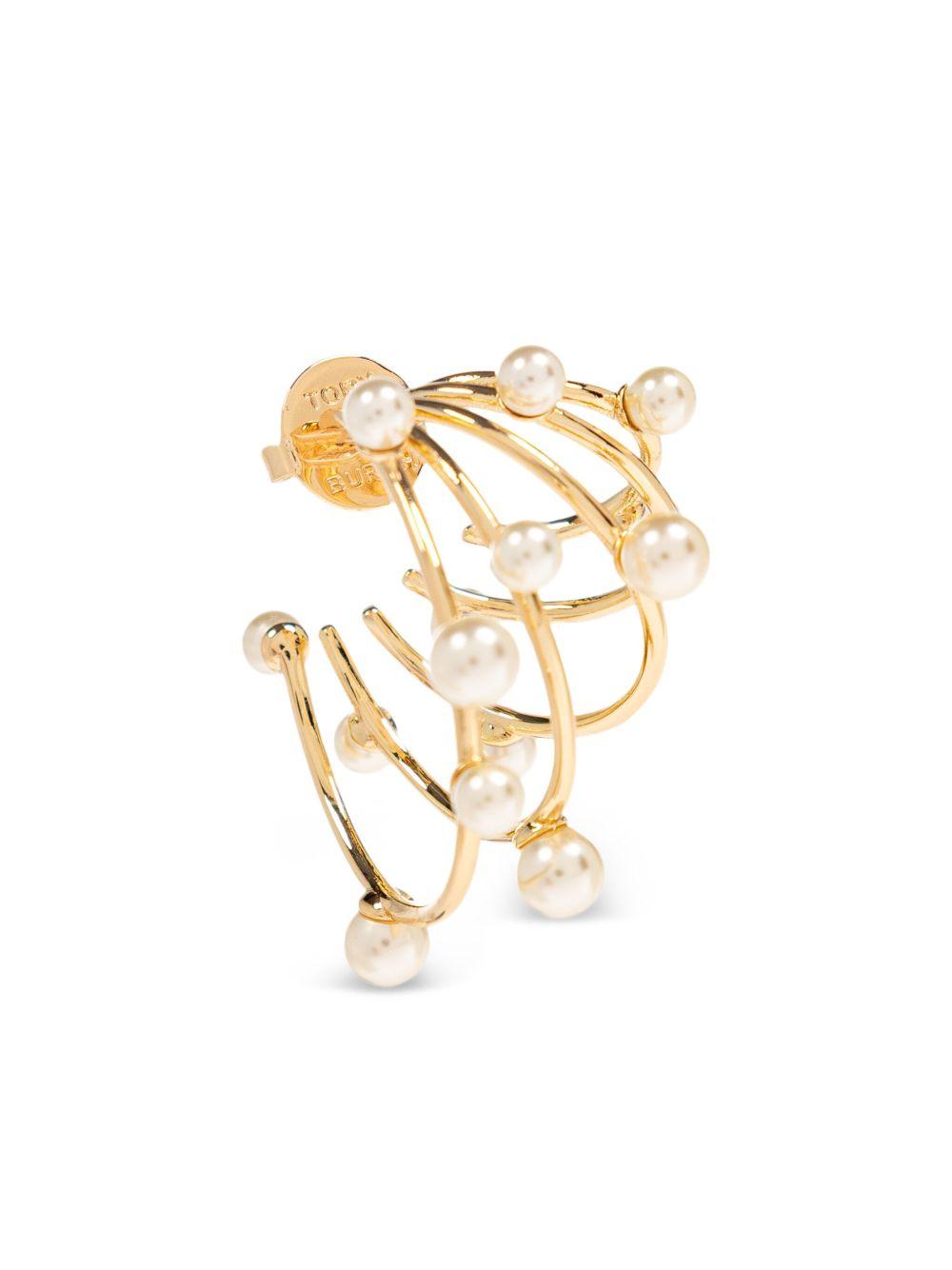 faux-pearl-embellished earrings Product Image