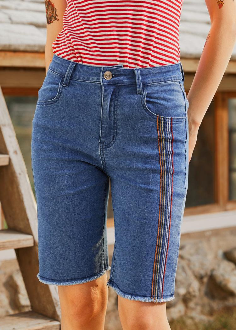 Just Bloomed Bermuda Jean Shorts Product Image