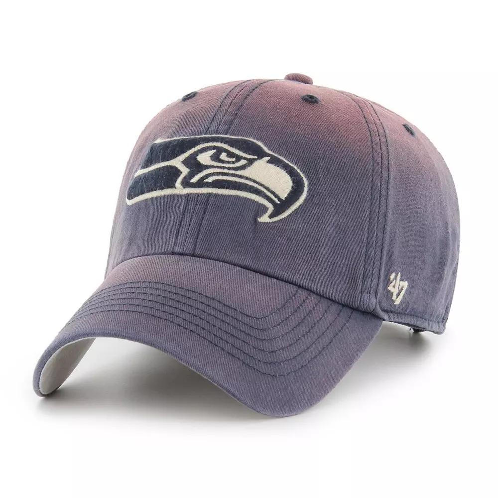 Men's '47  College Navy Seattle Seahawks Dusted Relaxed Clean Up Adjustable Hat, Team Product Image