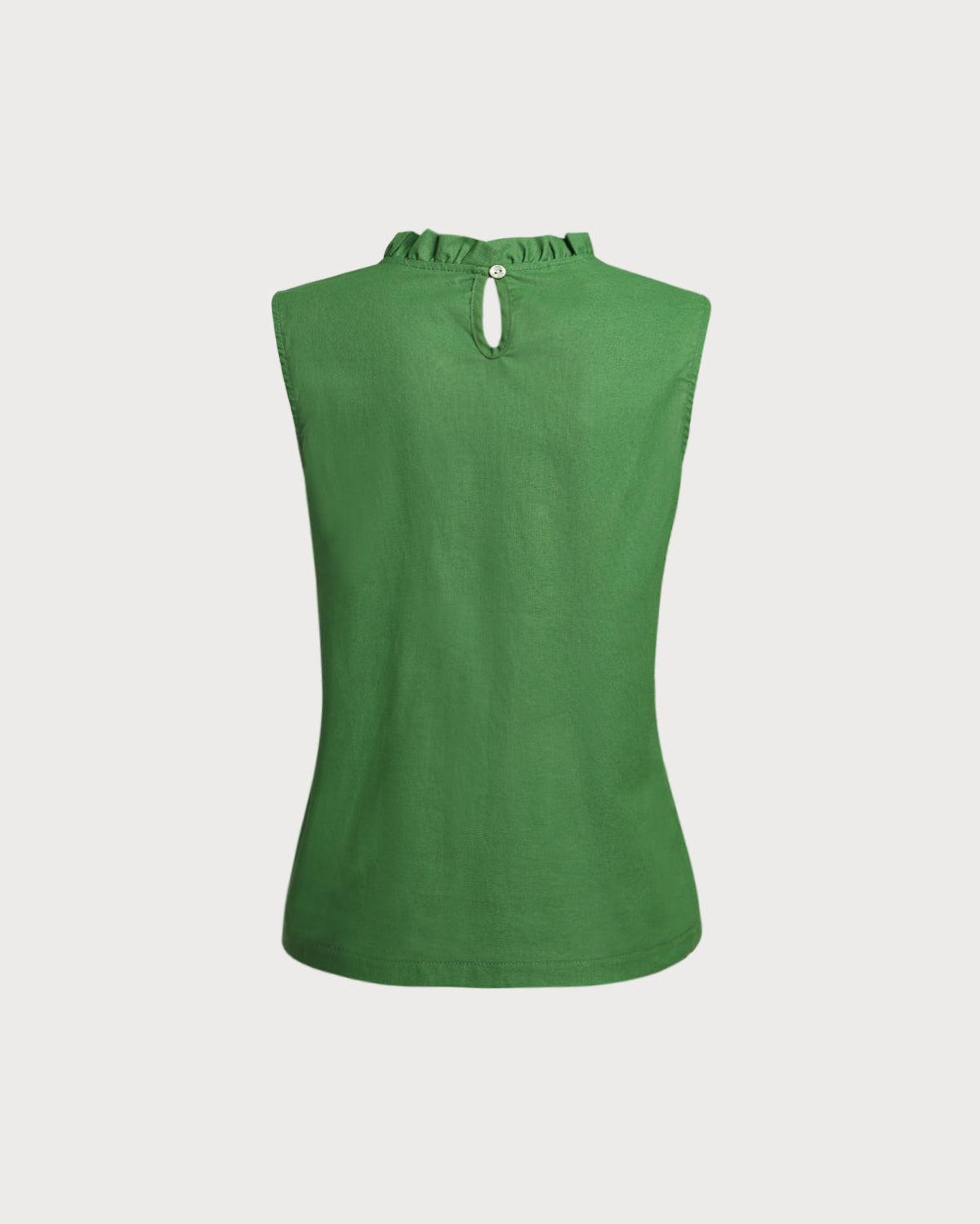 Green Ruffle Tank Top Product Image