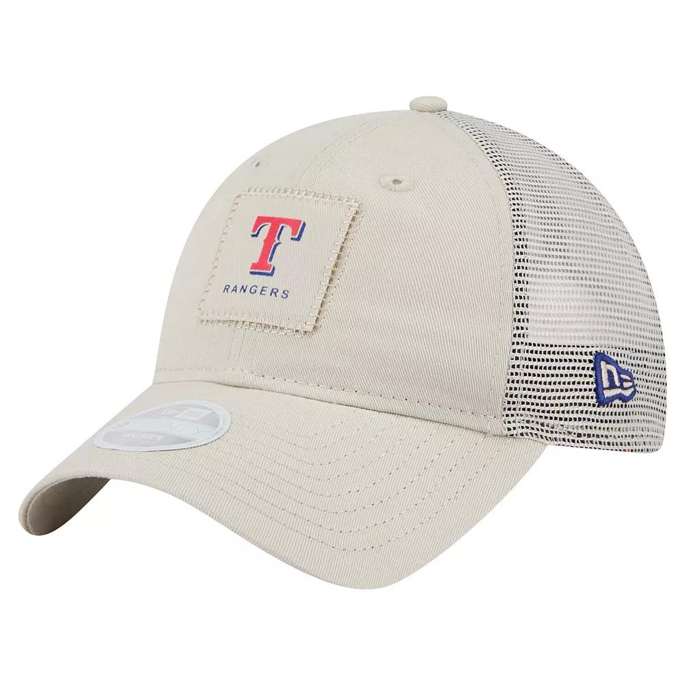 Women's New Era Light Beige Texas Rangers Square Stitch 9TWENTY Adjustable Hat, Lt Bei Product Image