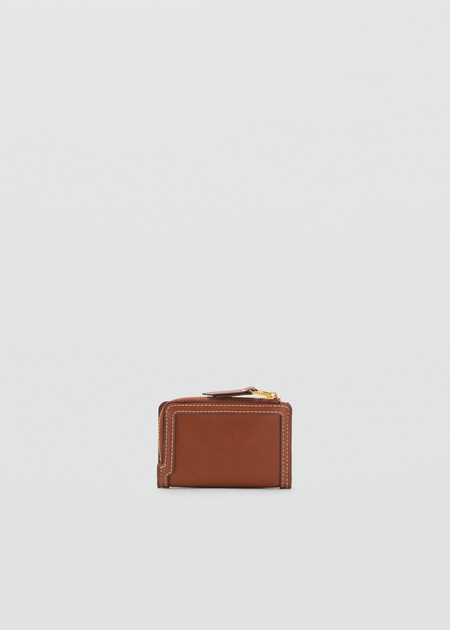 Small leather-effect wallet - Women | MANGO USA Product Image