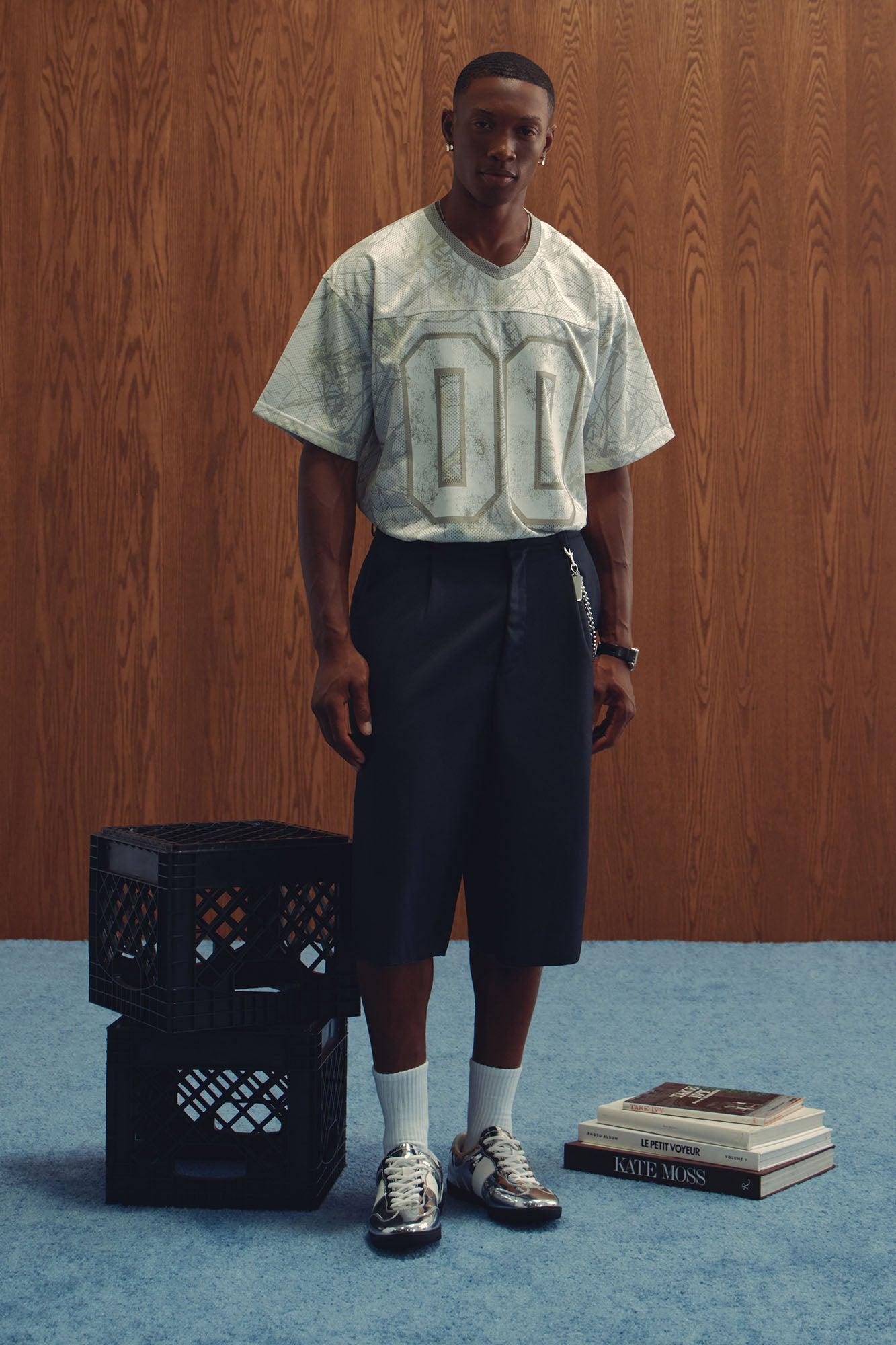 Baggy Pleated Trouser Shorts - Grey Male Product Image