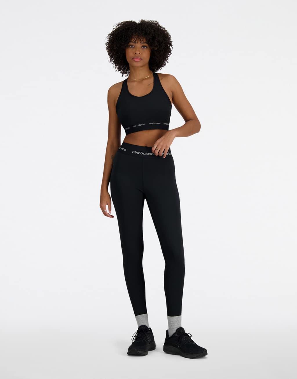 New Balance sport sleek medium support sports bra in black Product Image