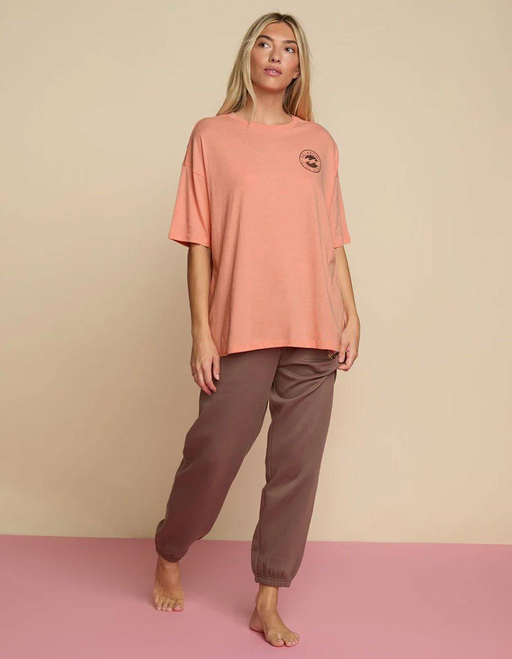 BILLABONG The Sun Is Coming Womens Oversized Tee - PEACH Product Image