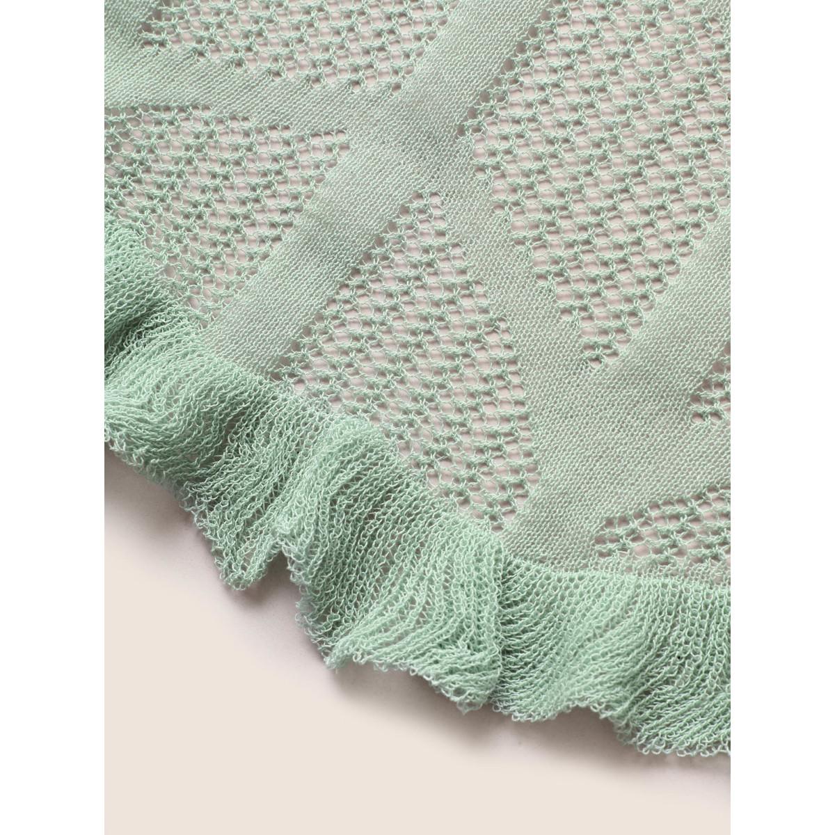 Plus Size Texture Ruffles Cut Out Dolman Sleeve Swim Cover Up Women's Swimwear Palemauve Beach Loose Texture Curve Swim Cover Ups BloomChic 12/L Product Image