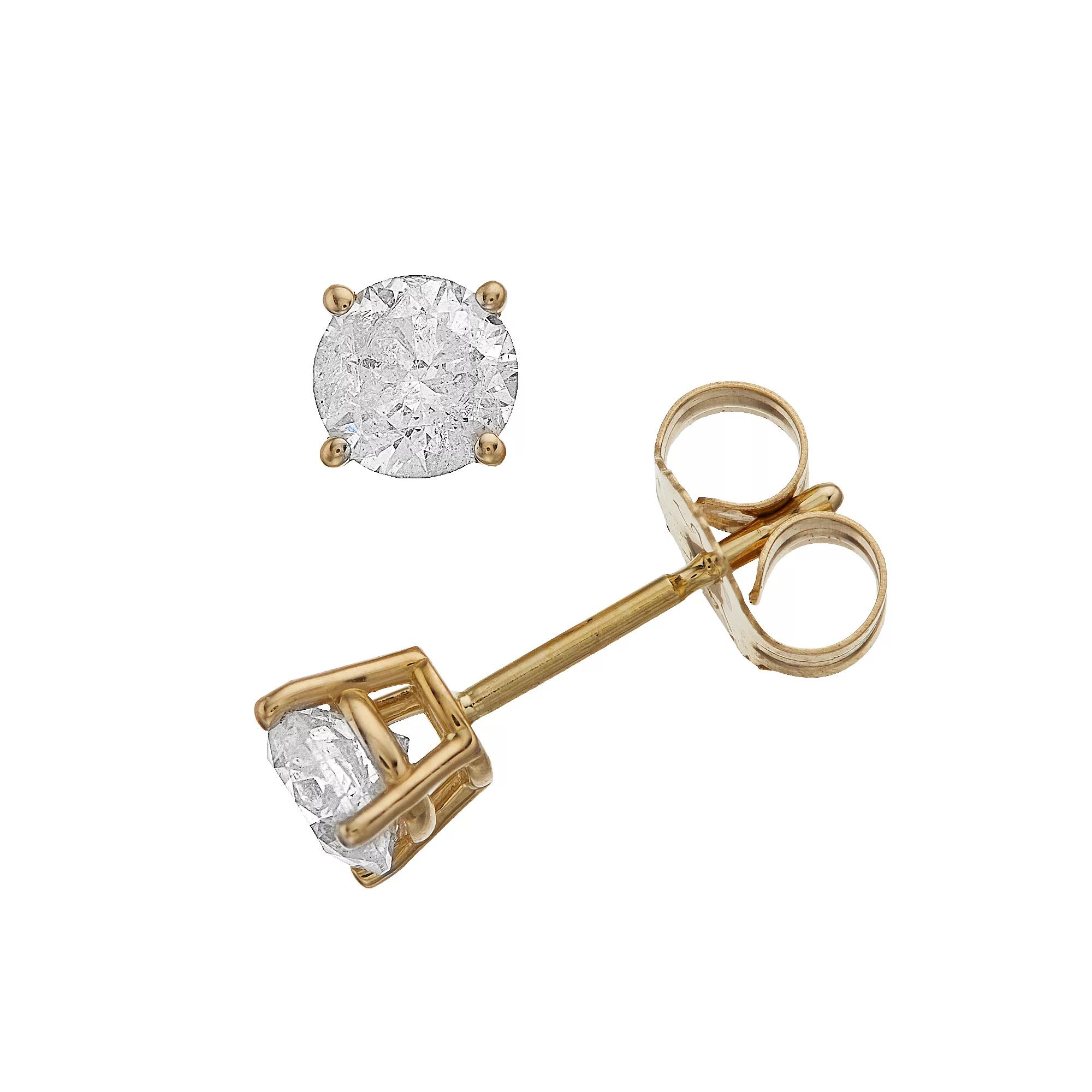 14k Gold 3/4 Carat T.W. Diamond Stud Earrings, Women's Product Image