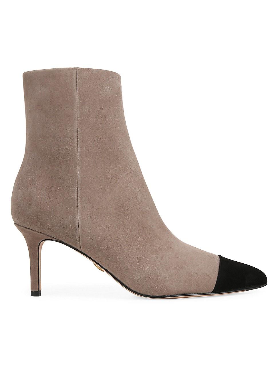 Womens Lisa Cap-Toe 70MM Suede Booties Product Image
