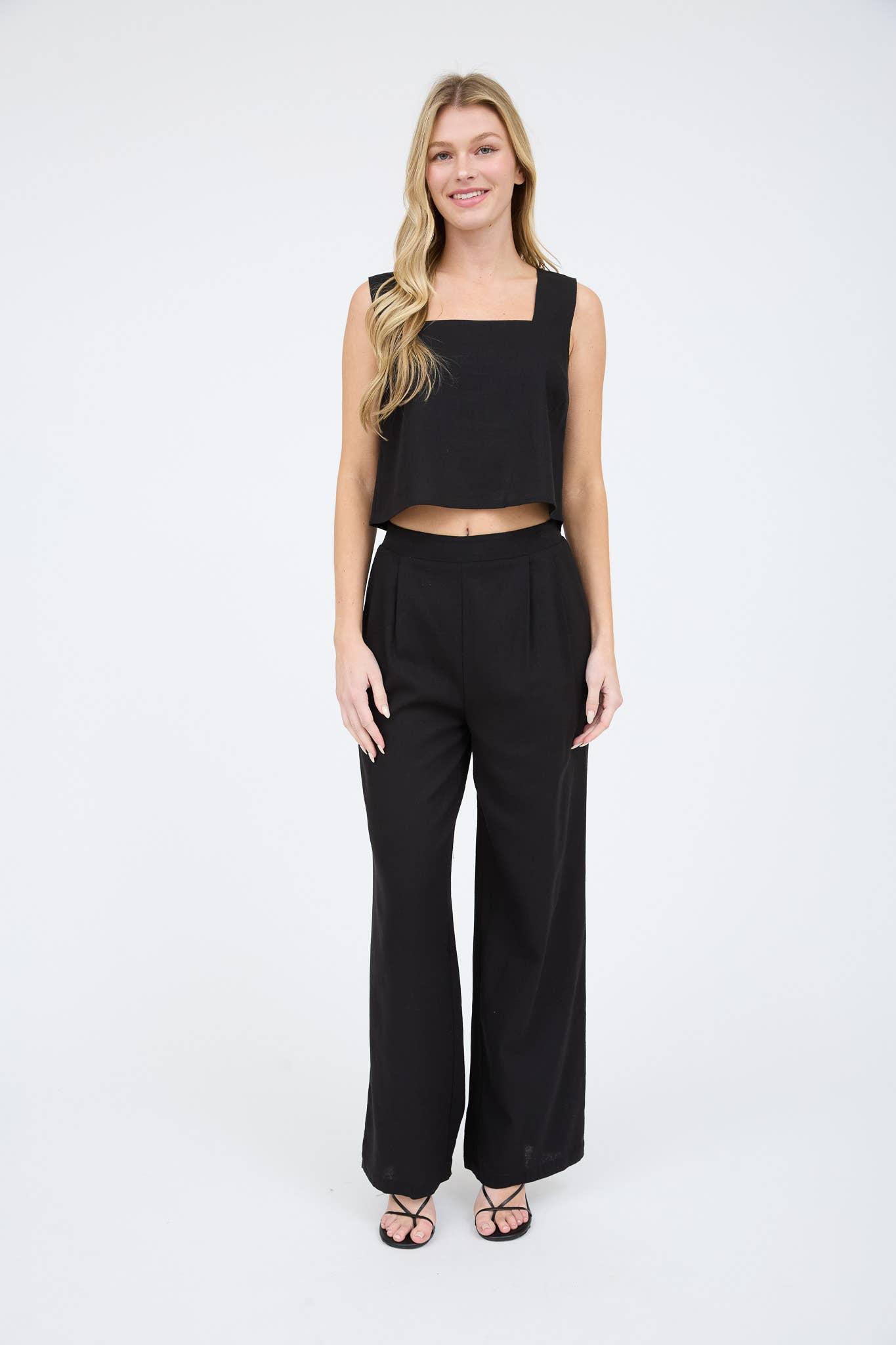 High Waisted Front Pleat Pants Product Image
