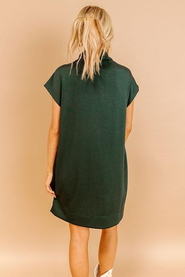 City Sleek Mini Dress in Hunter Green Product Image