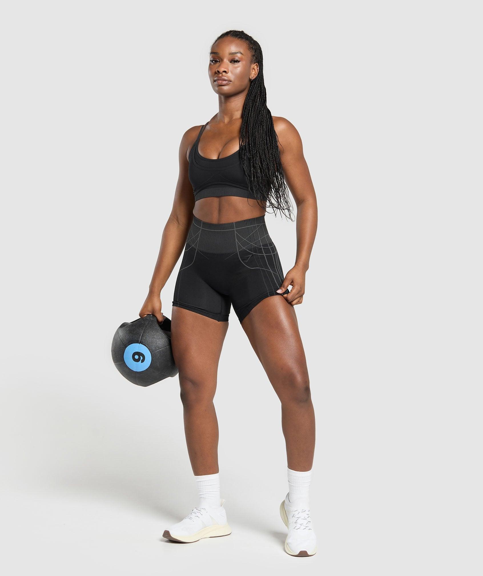 Gymshark Apex Seamless Shorts - Black/Graphite Grey Female Product Image