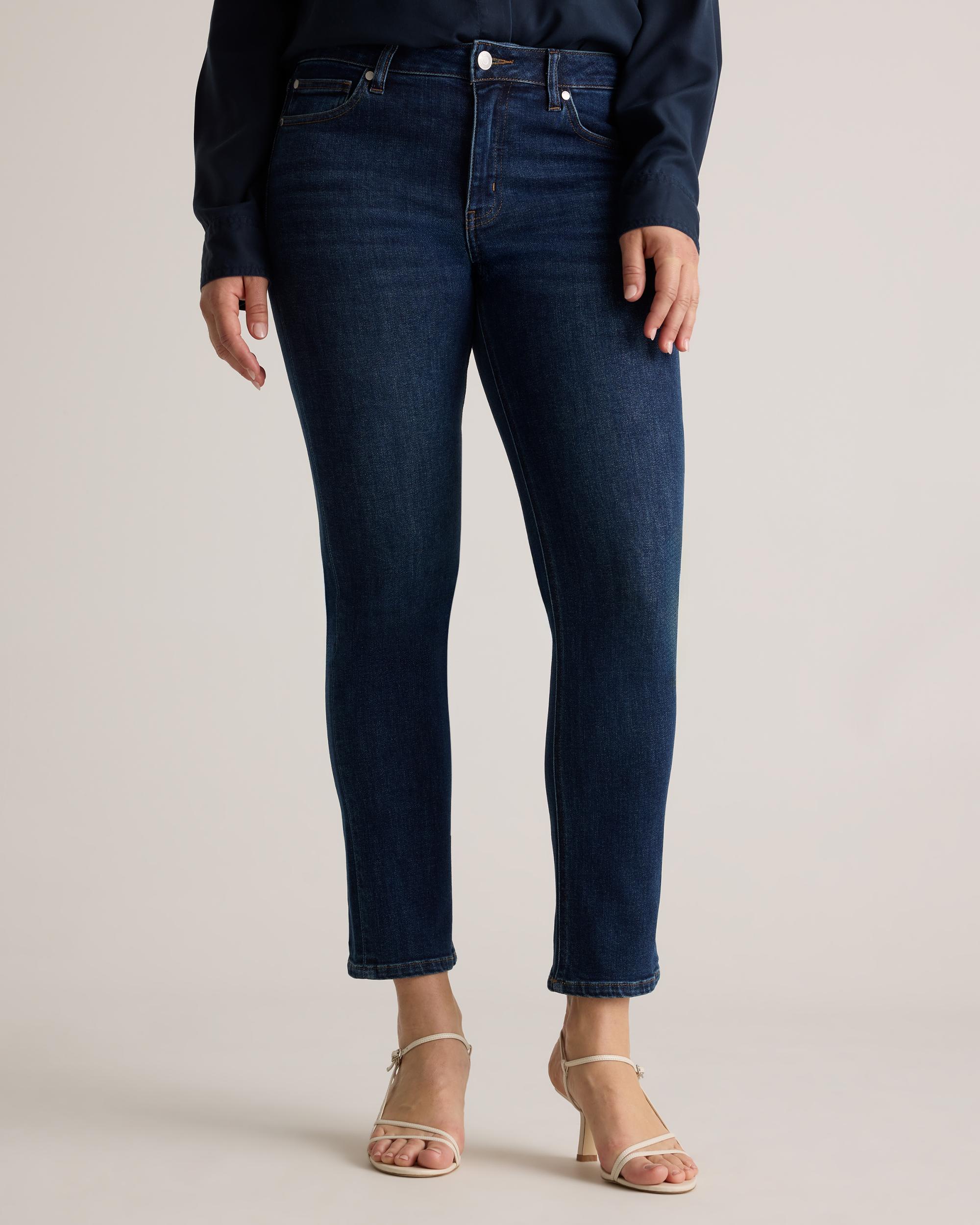 Quince | Women's Luna Stretch Slim Straight Jeans Organic Cotton Product Image
