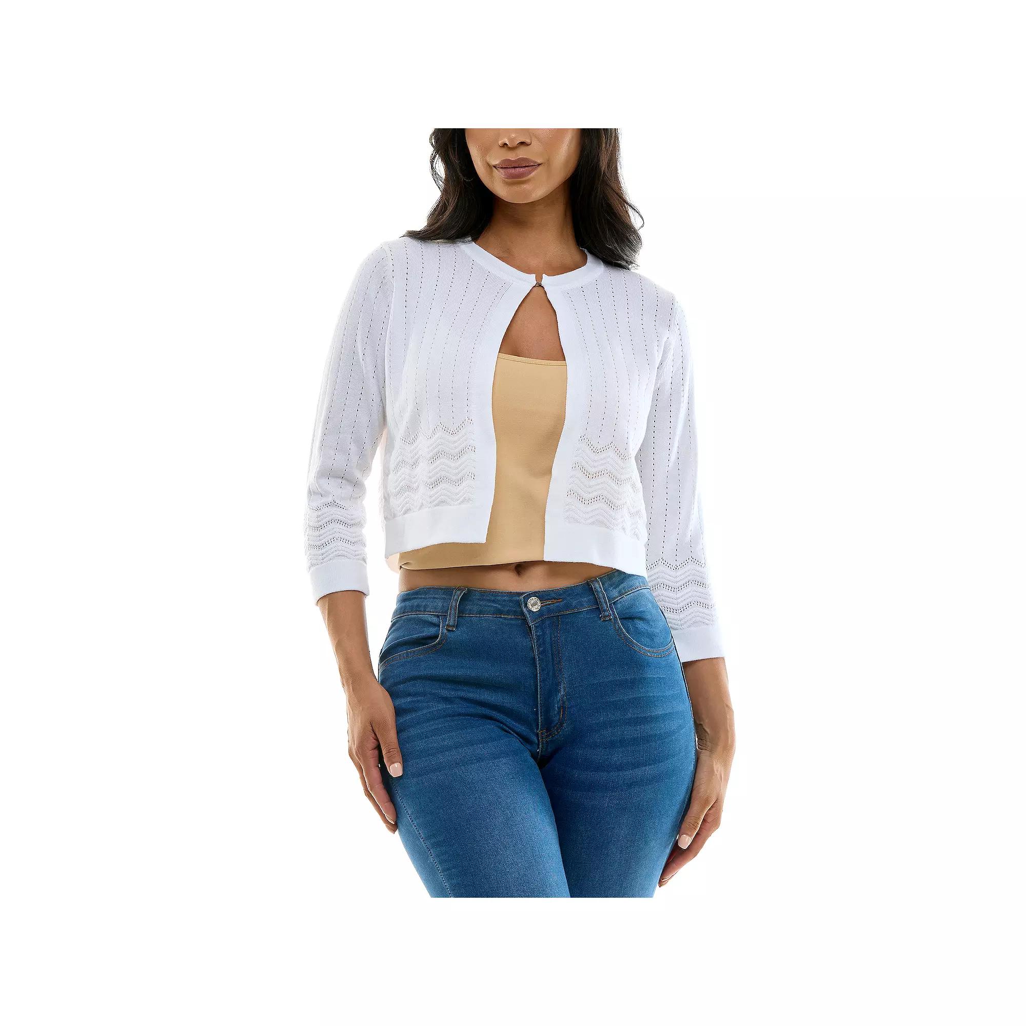 Women's Nina Leonard Pointelle Bolero,  Product Image