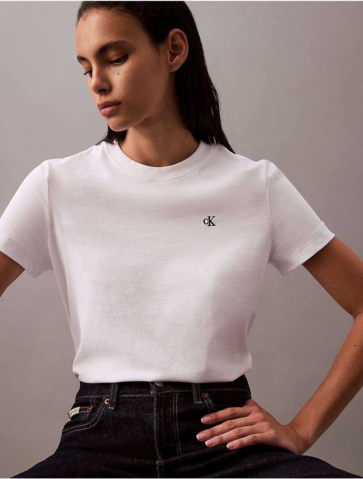 Calvin Klein Womens Archive Logo T-Shirt - White Product Image