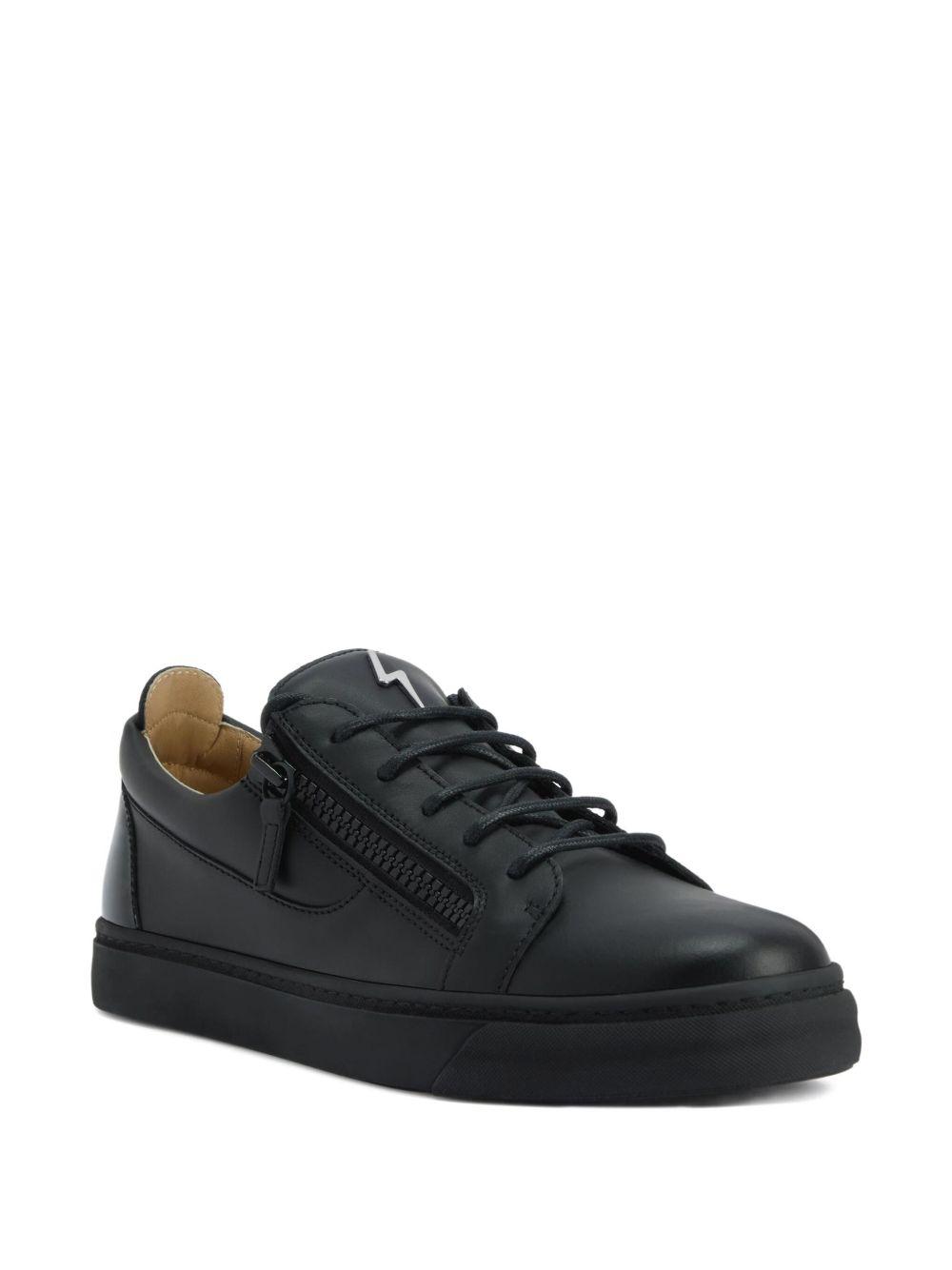 Frankie zip-detail leather sneakers Product Image