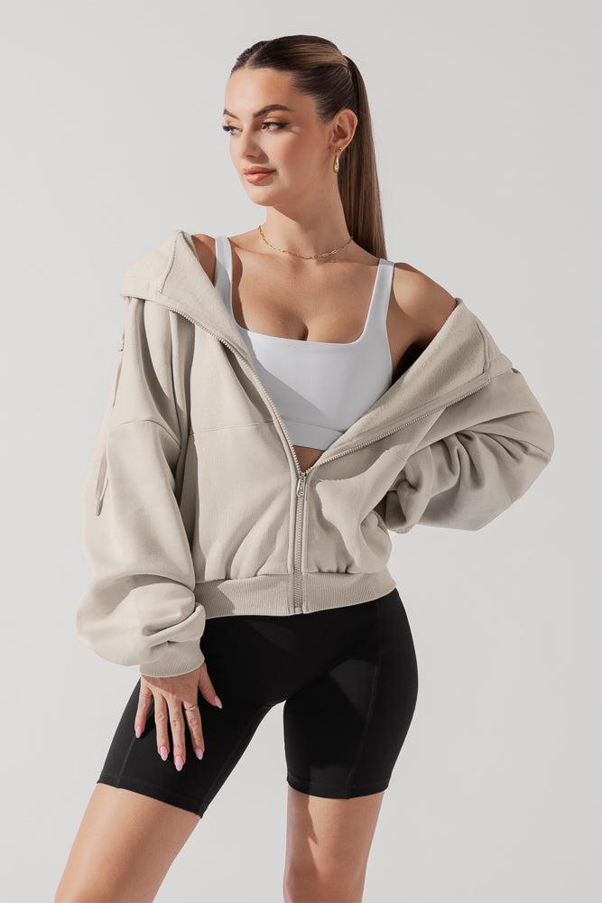 Zip Cloud Hoodie - Seashell Product Image